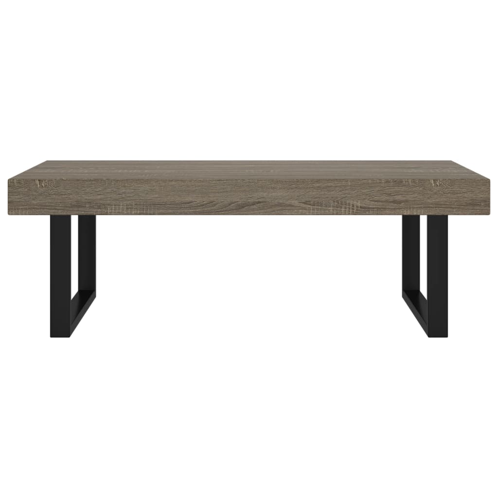 Salontafel 120X60X40 Cm Mdf En Ijzer Grijs En Zwart