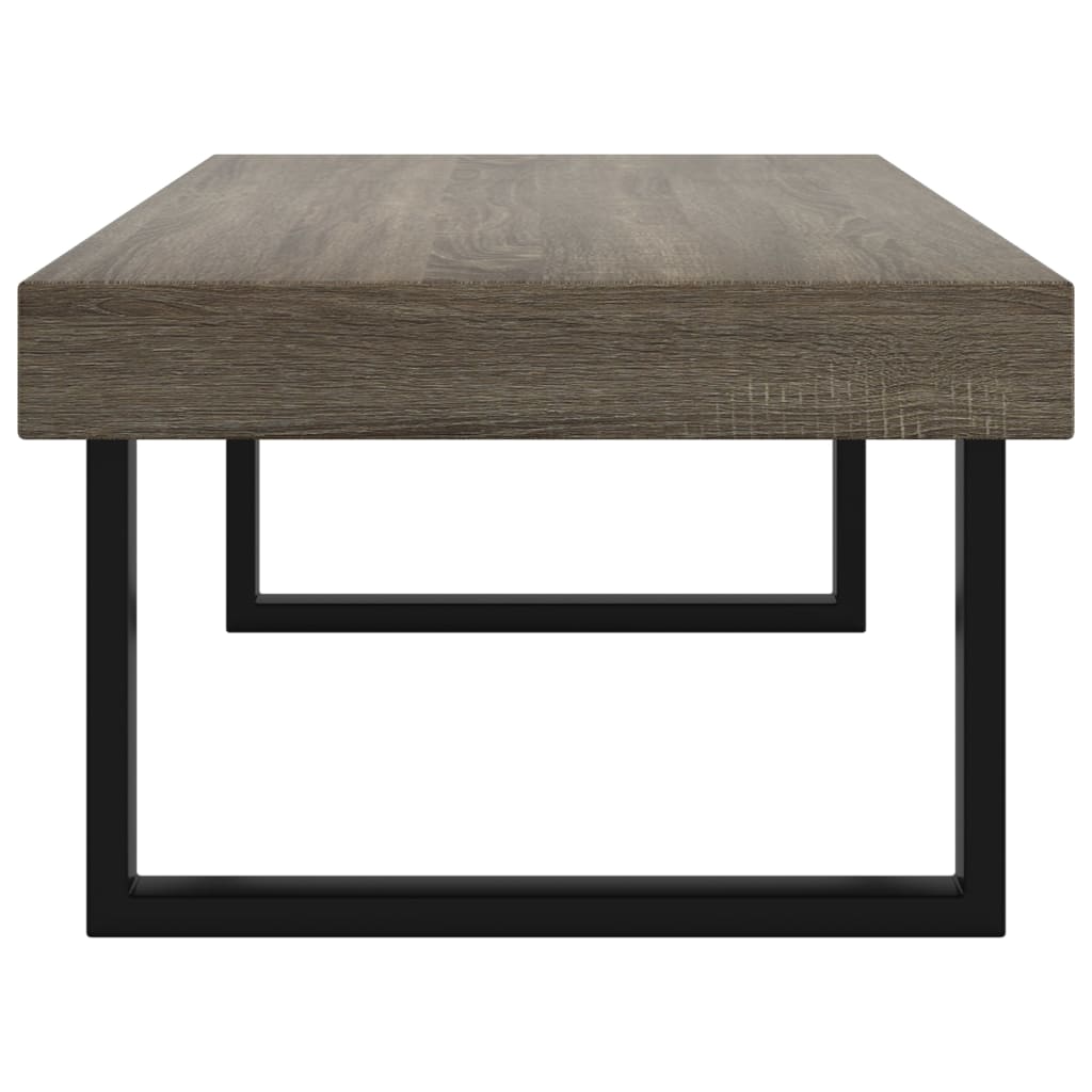Salontafel 120X60X40 Cm Mdf En Ijzer Grijs En Zwart