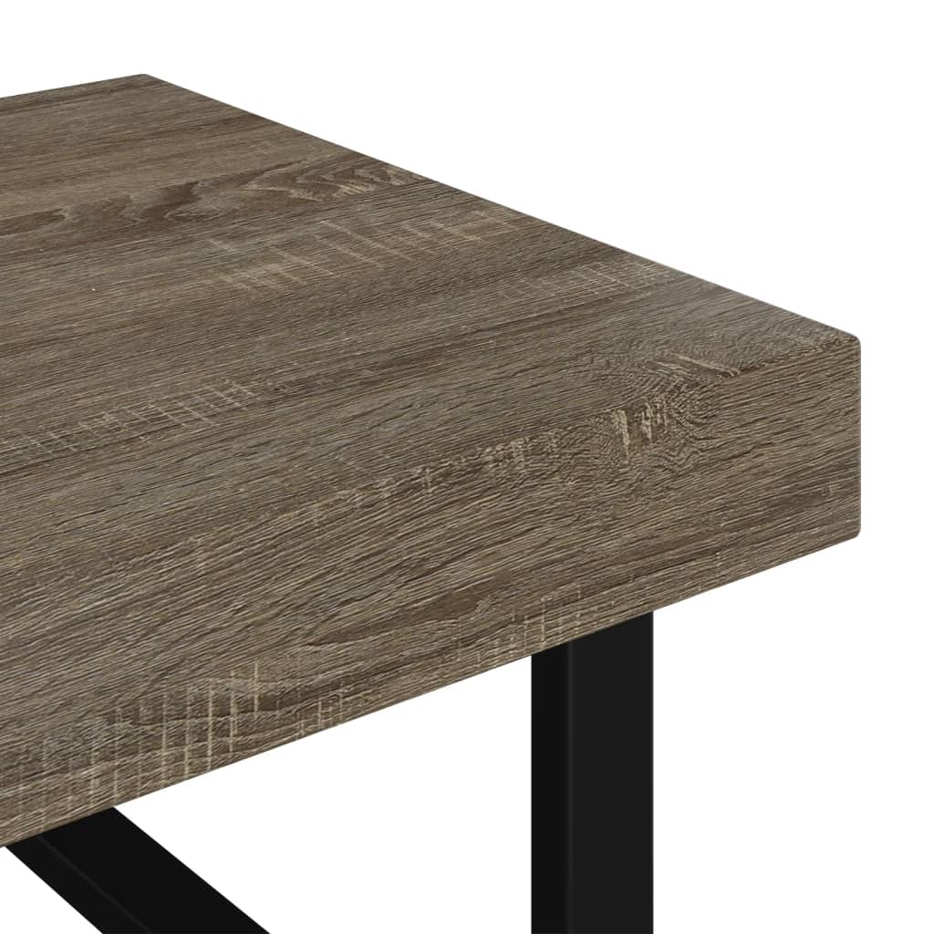 Salontafel 120X60X40 Cm Mdf En Ijzer Grijs En Zwart