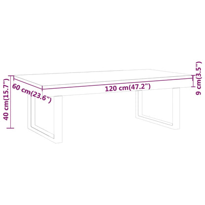 Salontafel 120X60X40 Cm Mdf En Ijzer Grijs En Zwart