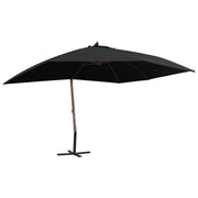 Zweefparasol 400x300 cm zwart houten paal