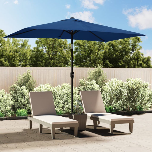 Parasol Met Metalen Paal 300X200 Cm Blauw Azuurblauw