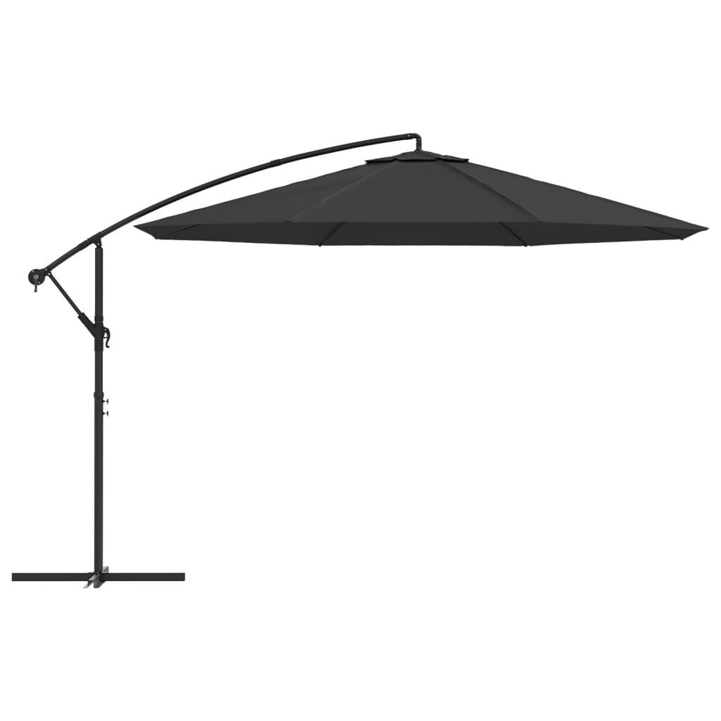 Zweefparasol Met Aluminium Paal 350 Cm Zwart