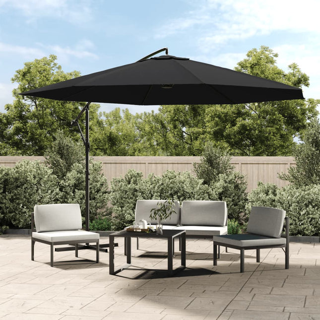 Zweefparasol Met Aluminium Paal 350 Cm Zwart