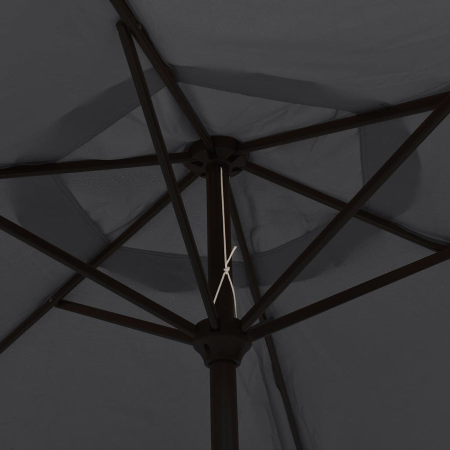 Parasol Met Led-Verlichting En Stalen Paal 300 Cm Zwart