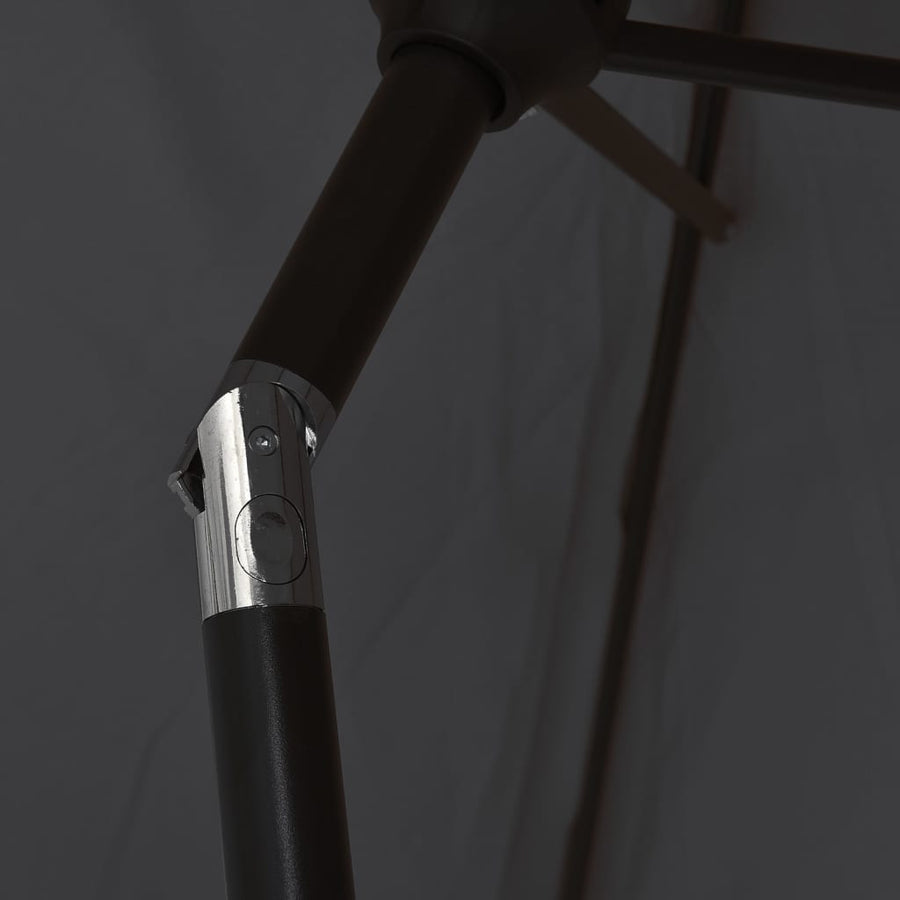 Parasol Met Led-Verlichting En Stalen Paal 300 Cm Zwart