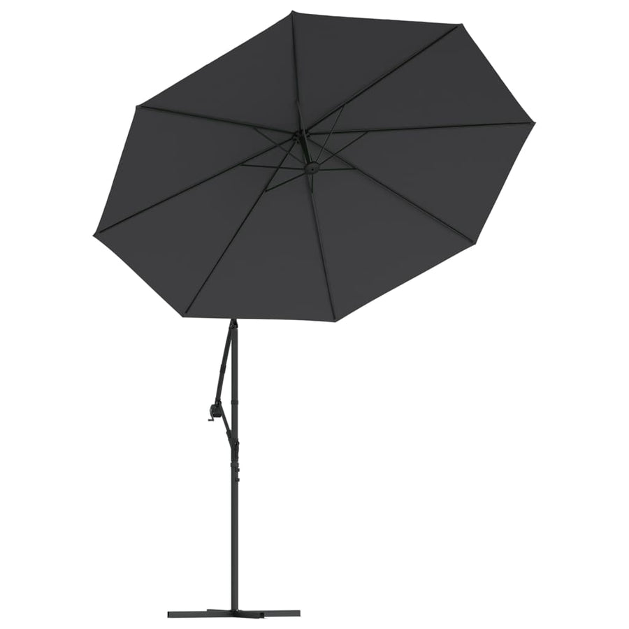 Zweefparasol Met Led-Verlichting En Stalen Paal 300 cm Zwart