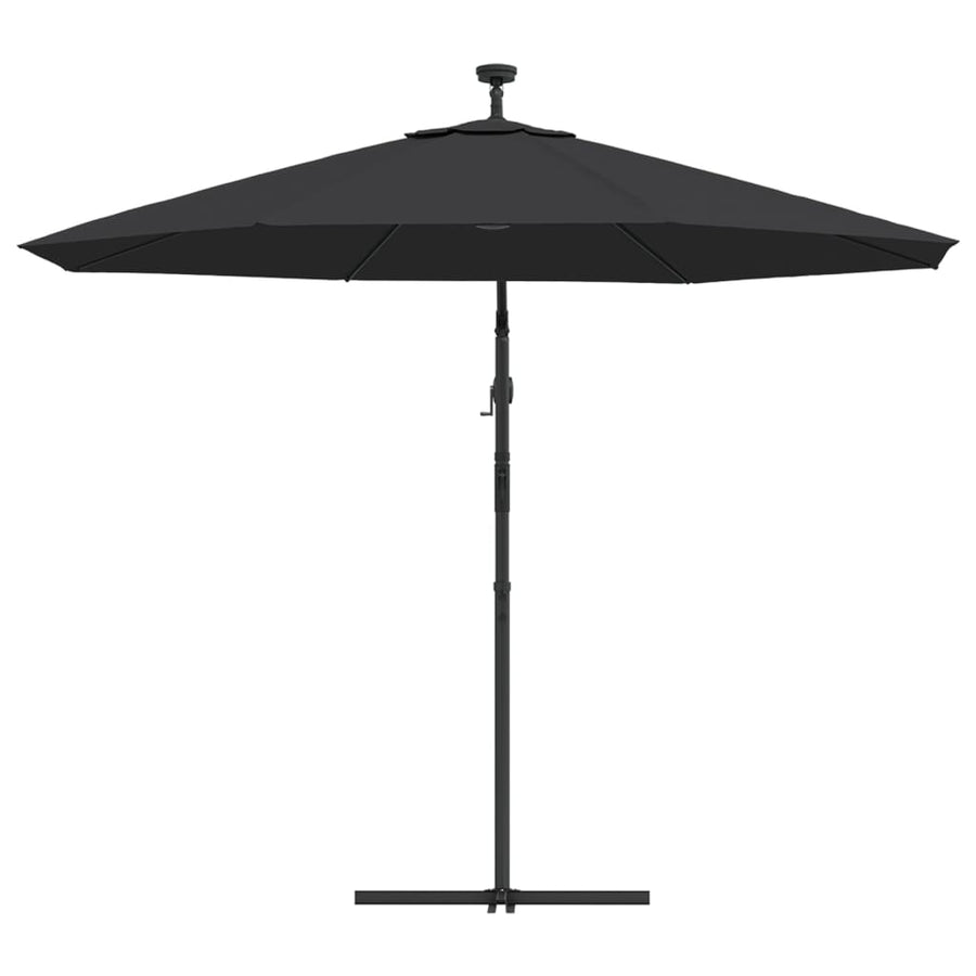 Zweefparasol Met Led-Verlichting En Stalen Paal 300 cm Zwart
