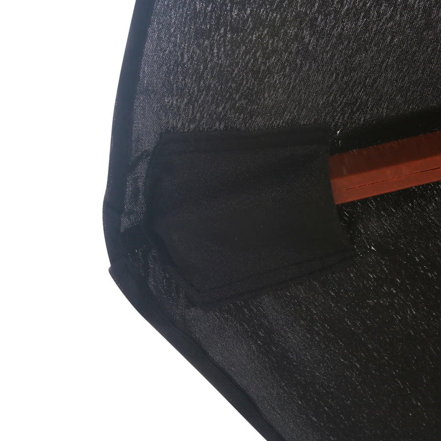 Parasol Met Houten Paal 350 Cm Zwart