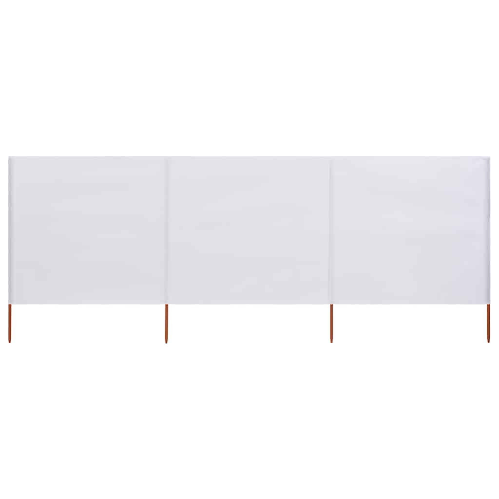 Windscherm 3-Panelen Stof 400 x 80 cm Zandwit
