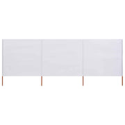 Windscherm 3-panelen 400x80 cm stof zandwit
