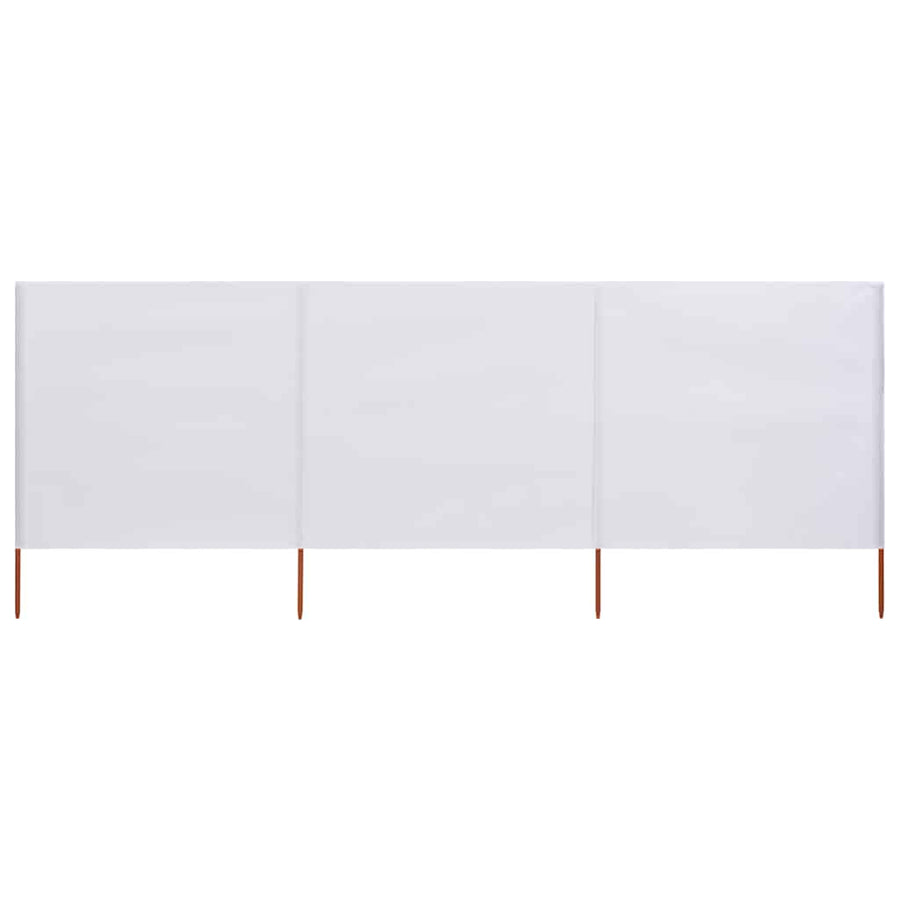 Windscherm 3-Panelen Stof 400 x 80 cm Zandwit