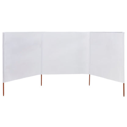 Windscherm 3-Panelen Stof 400 x 80 cm Zandwit