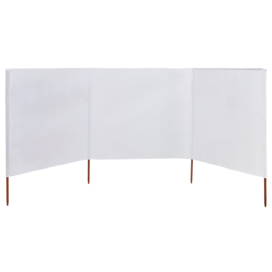 Windscherm 3-Panelen Stof 400 x 80 cm Zandwit