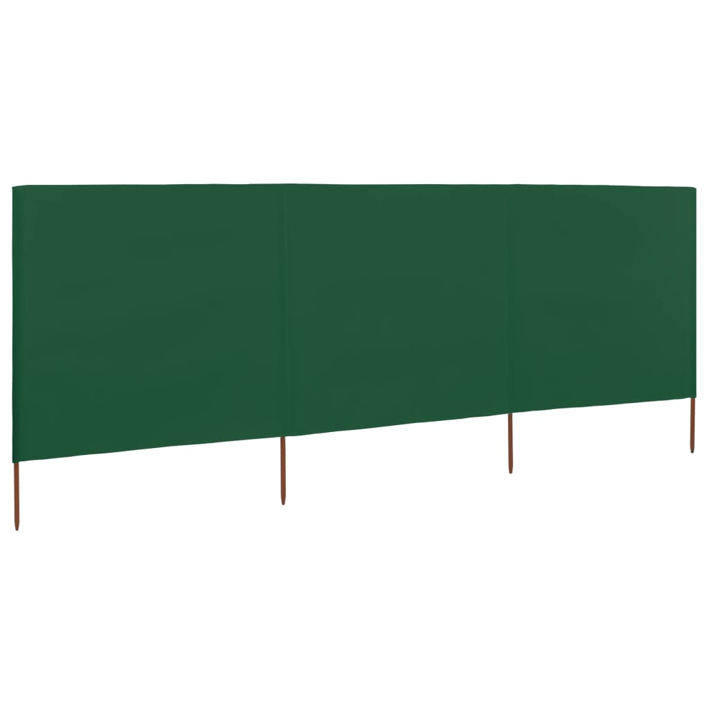 Windscherm 3-Panelen Stof 400 x 80 cm Groen