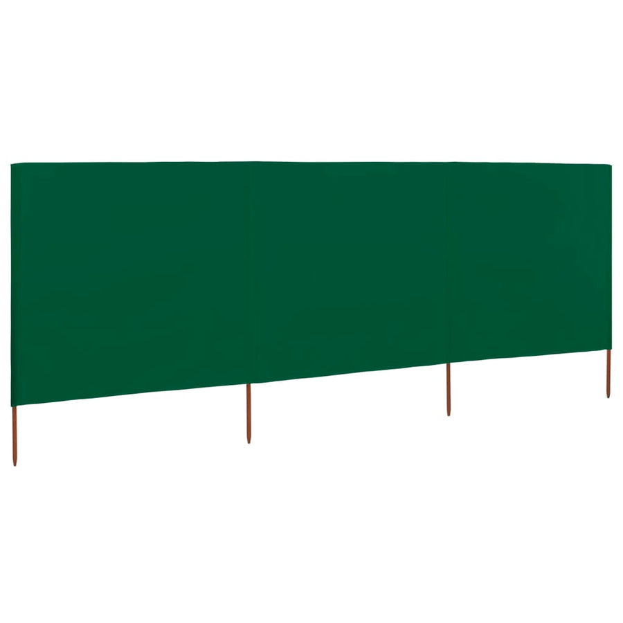 Windscherm 3-Panelen Stof 400 x 80 cm Groen