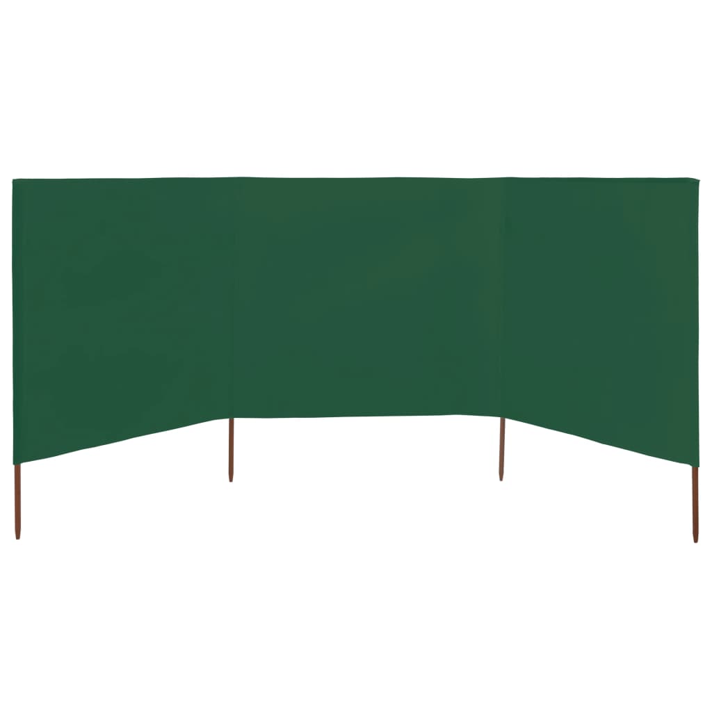 Windscherm 3-Panelen Stof 400 x 80 cm Groen