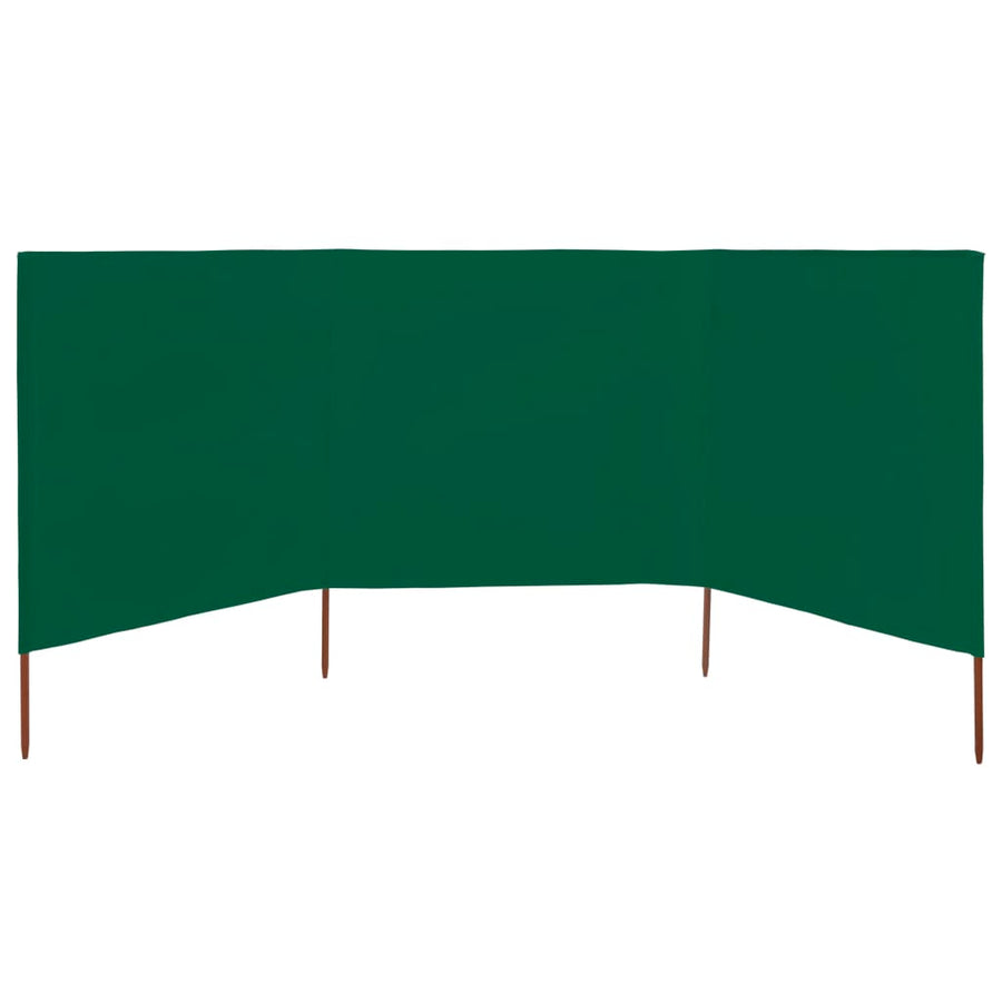 Windscherm 3-Panelen Stof 400 x 80 cm Groen