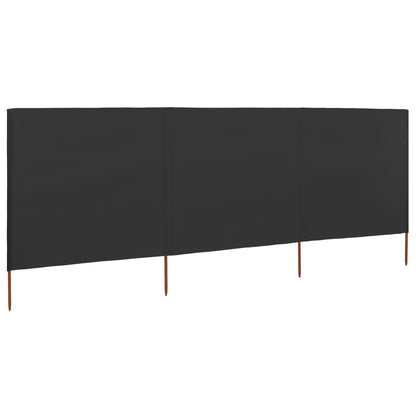 Windscherm 3-Panelen Stof 400 x 80 cm Antraciet