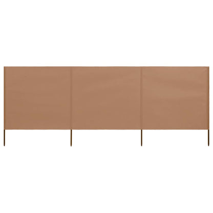 Windscherm 3-Panelen Stof 400 x 80 cm Taupe