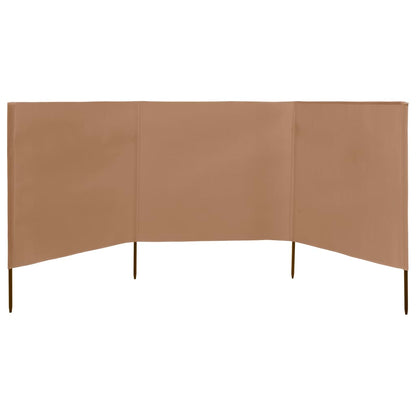 Windscherm 3-Panelen Stof 400 x 80 cm Taupe