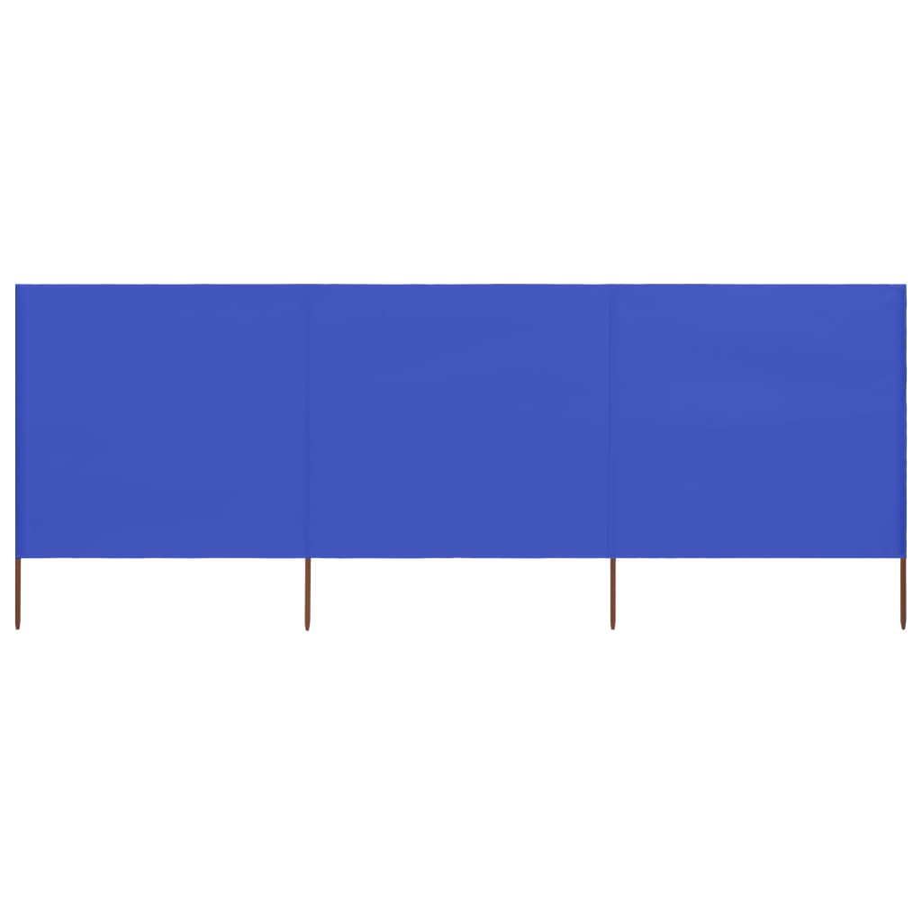 Windscherm 3-Panelen Stof Azuur 400 x 80 cm Blauw