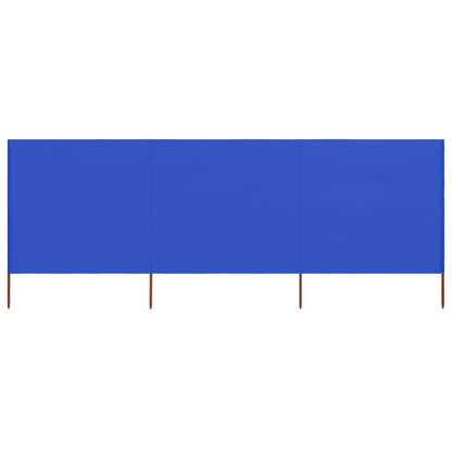 Windscherm 3-Panelen Stof Azuur 400 x 80 cm Blauw