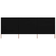 Windscherm 3-panelen 400x120 cm stof zwart