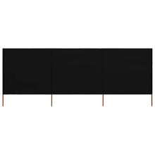 Windscherm 3-panelen 400x120 cm stof zwart