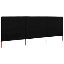 Windscherm 3-panelen 400x120 cm stof zwart