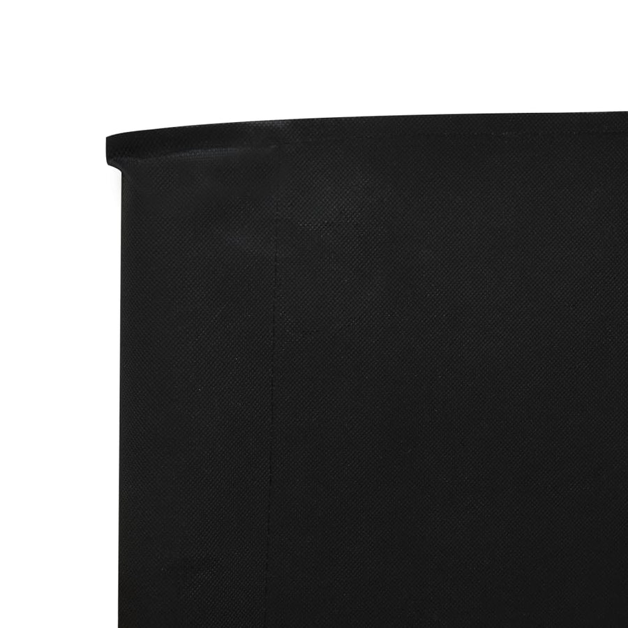 Windscherm 3-panelen 400x120 cm stof zwart