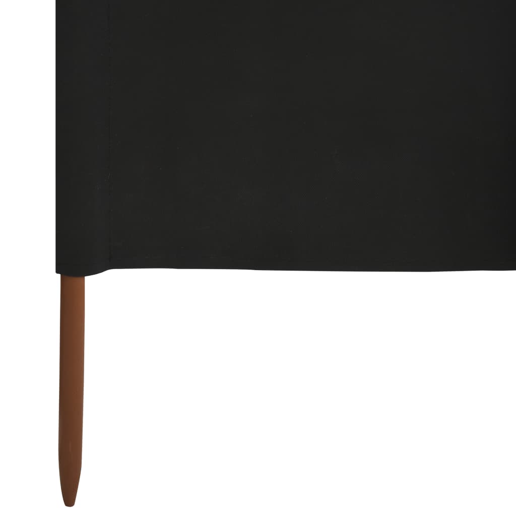 Windscherm 3-panelen 400x120 cm stof zwart