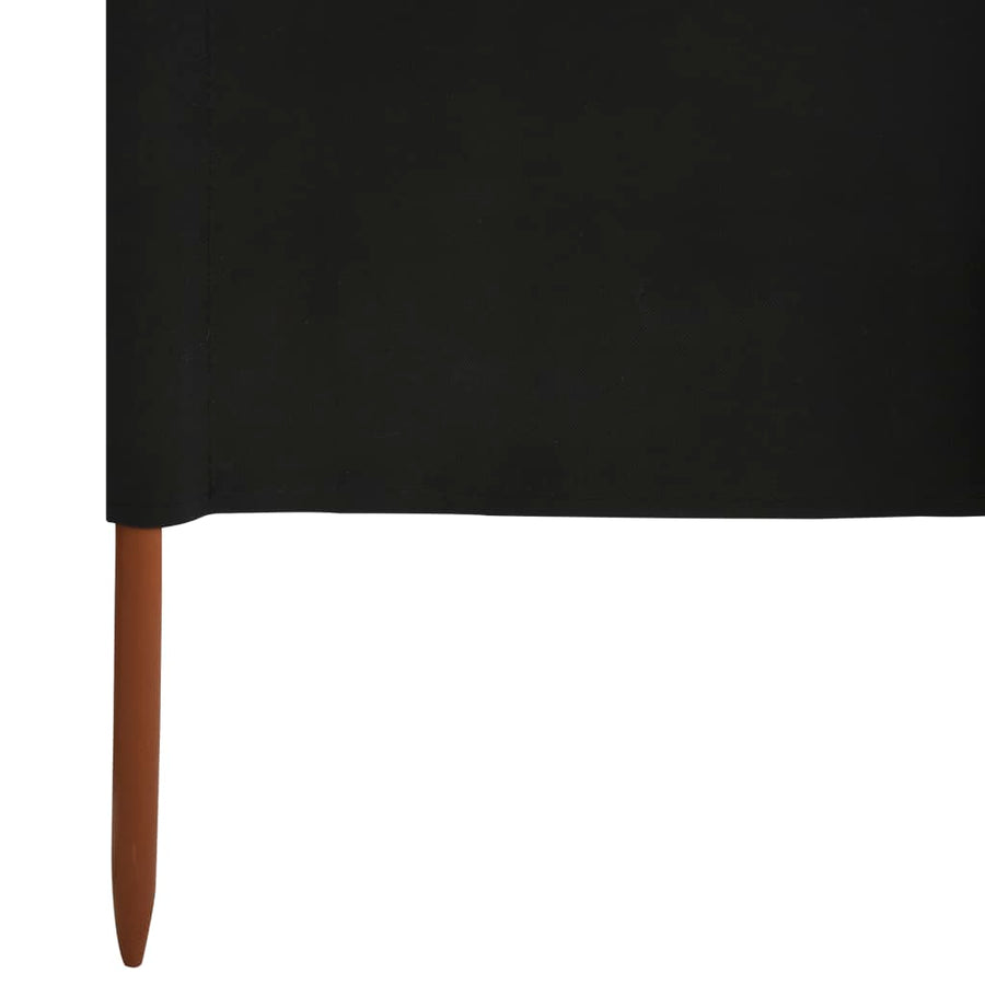 Windscherm 3-panelen 400x120 cm stof zwart
