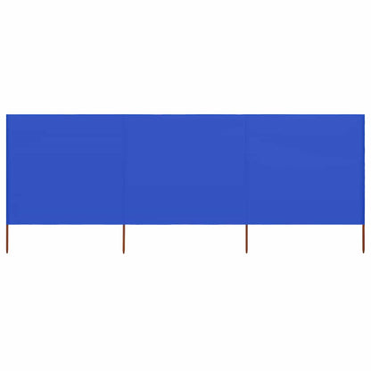 Windscherm 3-panelen 400x120 cm stof azuurblauw