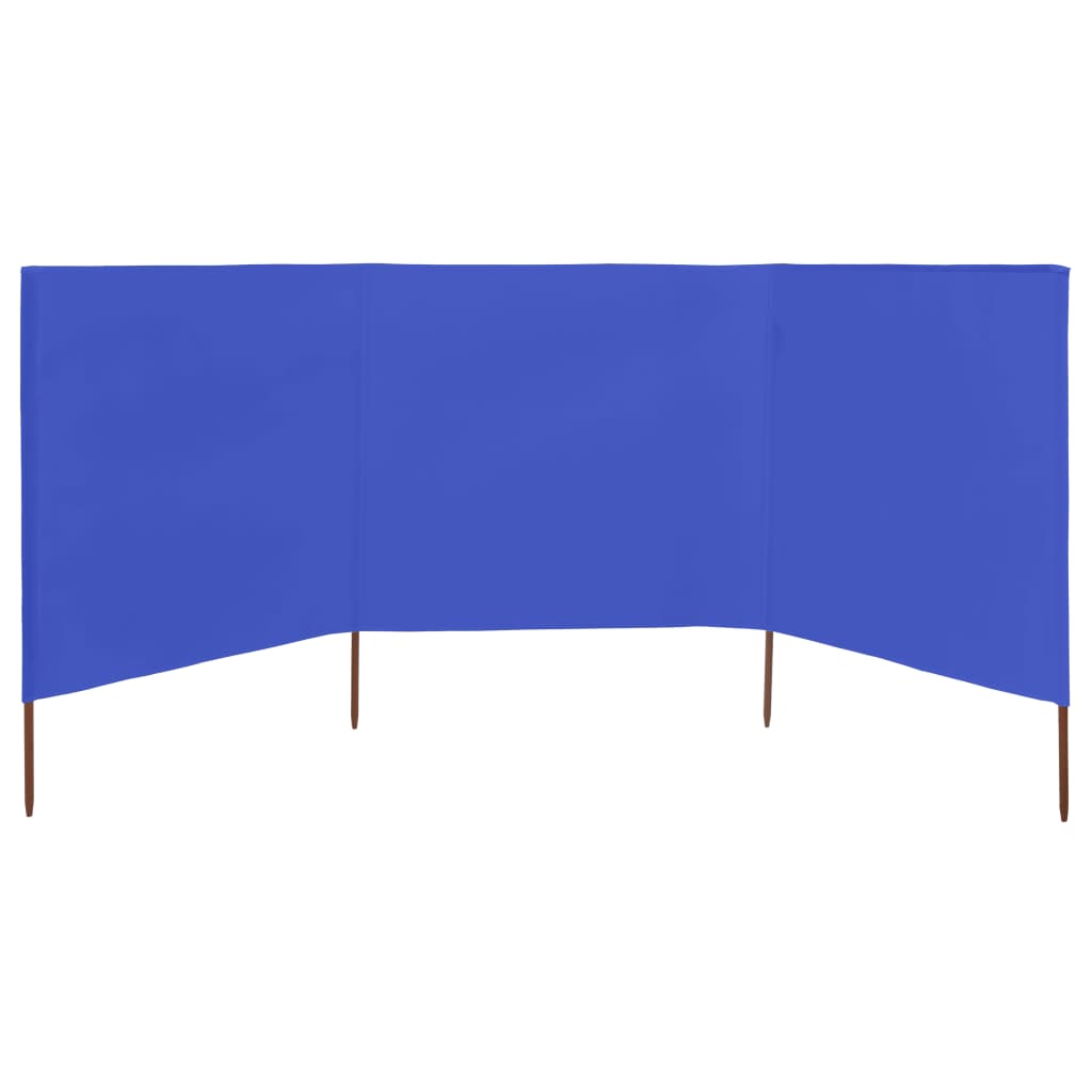 Windscherm 3-panelen 400x120 cm stof azuurblauw
