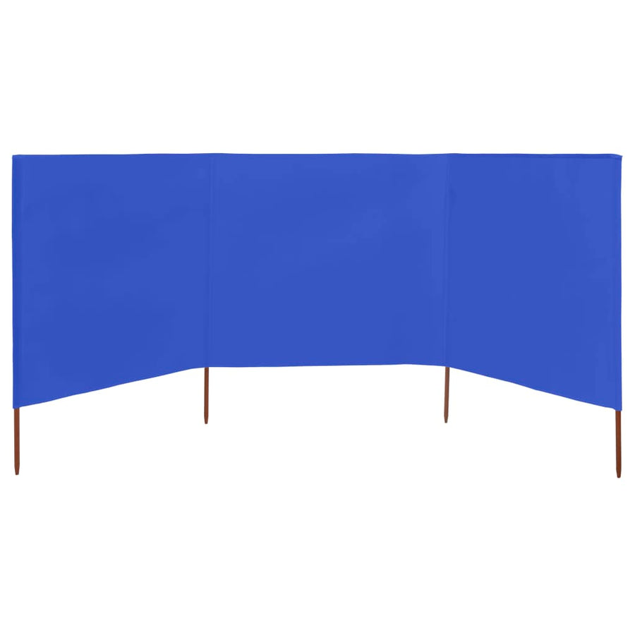 Windscherm 3-panelen 400x120 cm stof azuurblauw