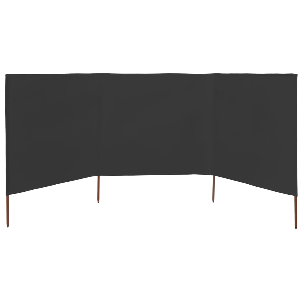 Windscherm 3-Panelen Stof 400 x 160 cm Antraciet