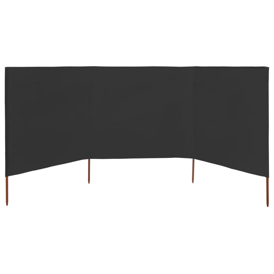 Windscherm 3-Panelen Stof 400 x 160 cm Antraciet