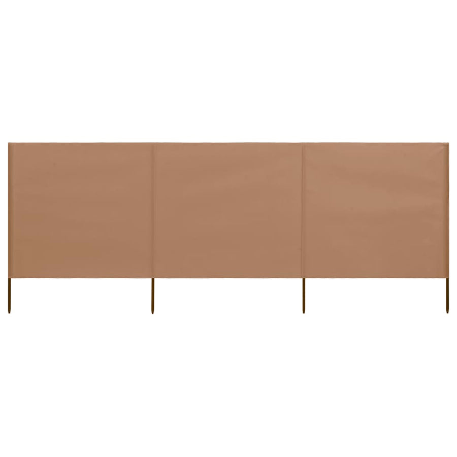 Windscherm 3-Panelen Stof 400 x 160 cm Taupe