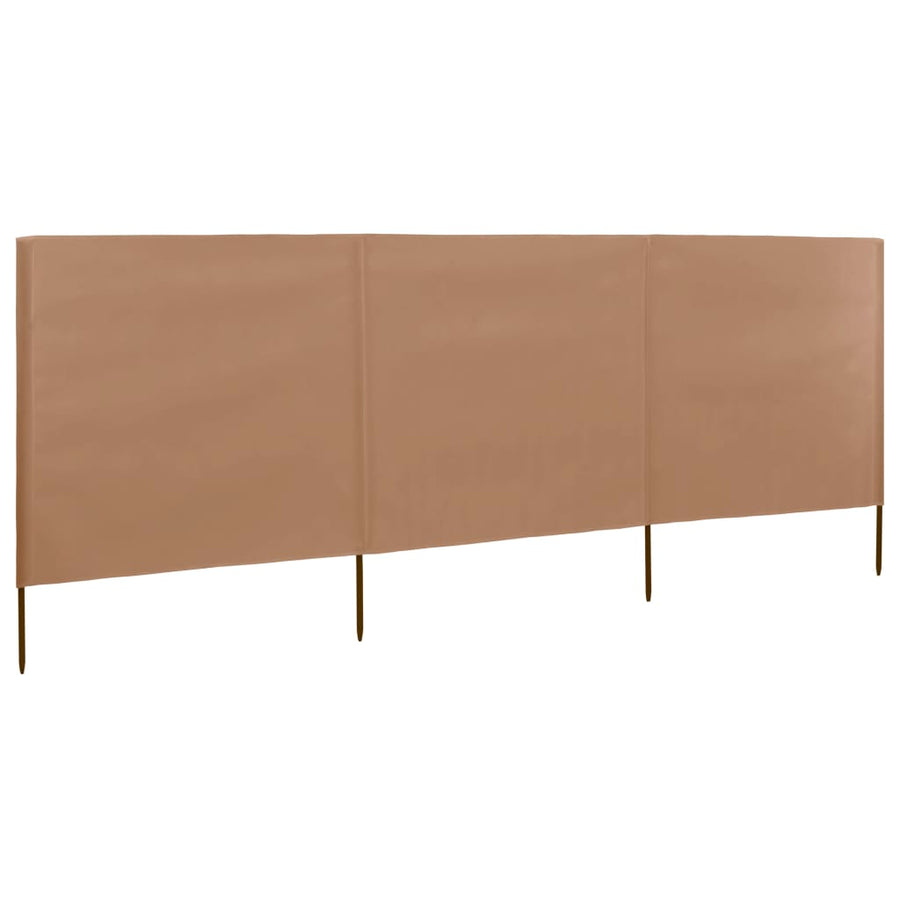 Windscherm 3-Panelen Stof 400 x 160 cm Taupe