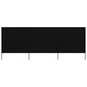 Windscherm 3-panelen 400x160 cm stof zwart