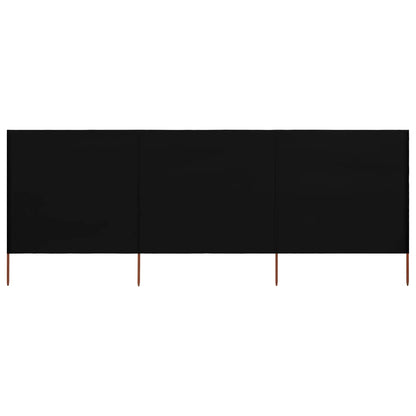Windscherm 3-Panelen Stof 400 x 160 cm Zwart