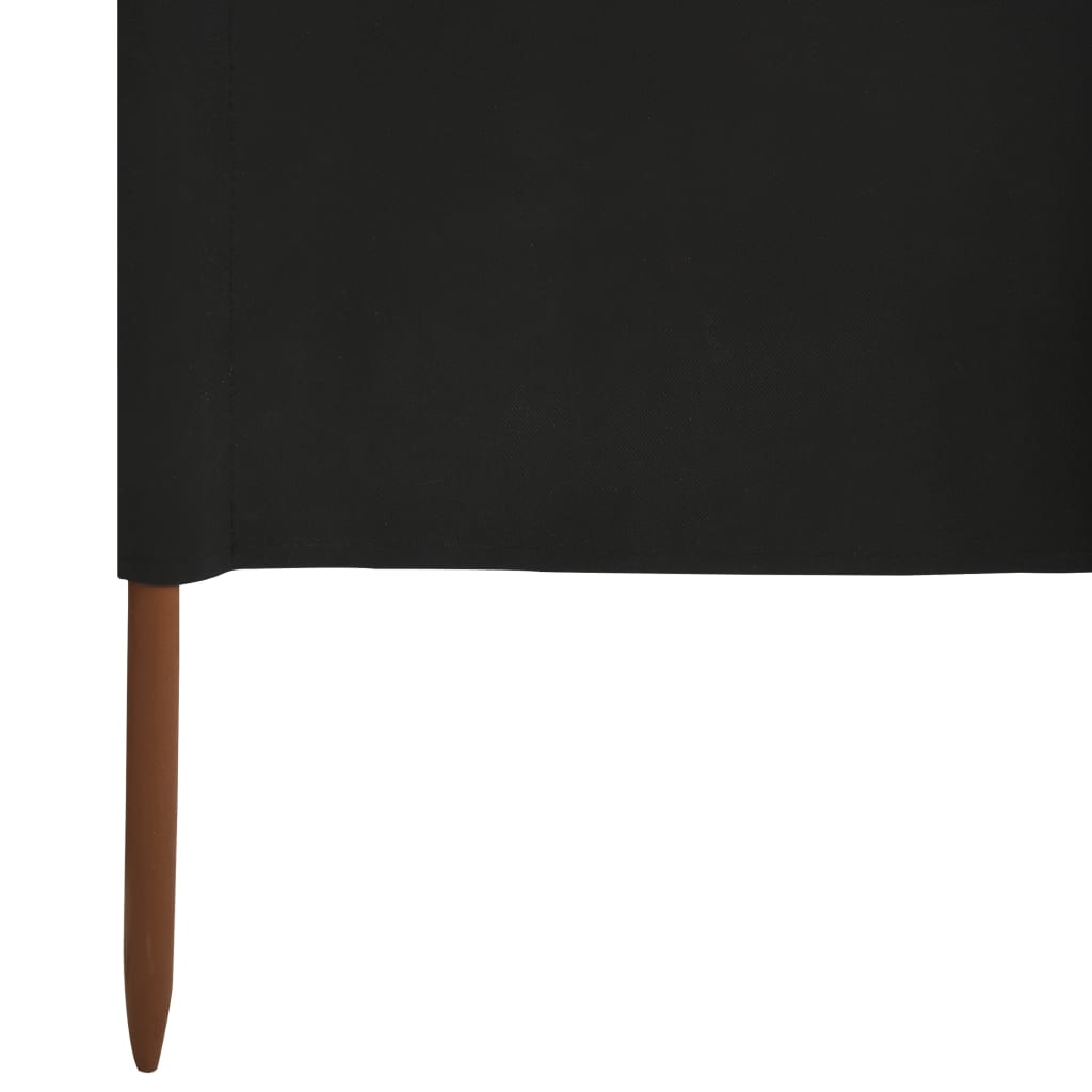 Windscherm 3-Panelen Stof 400 x 160 cm Zwart