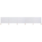 Windscherm 5 panelen 600x80 cm wit stof