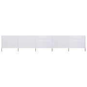 Windscherm 5 panelen 600x80 cm wit stof