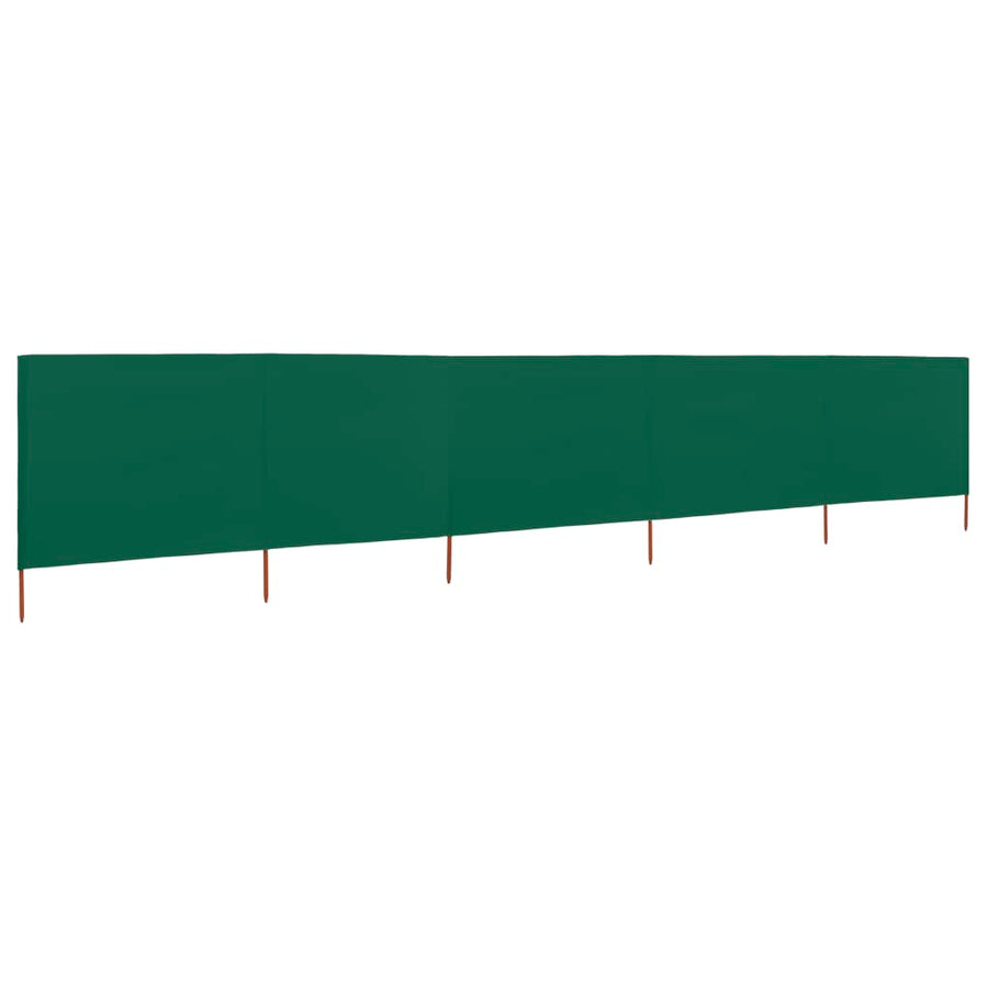 Windscherm 5-panelen 600x80 cm stof groen