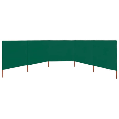 Windscherm 5-panelen 600x80 cm stof groen