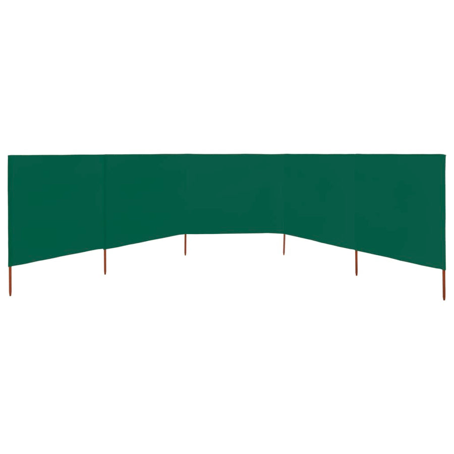 Windscherm 5-panelen 600x80 cm stof groen