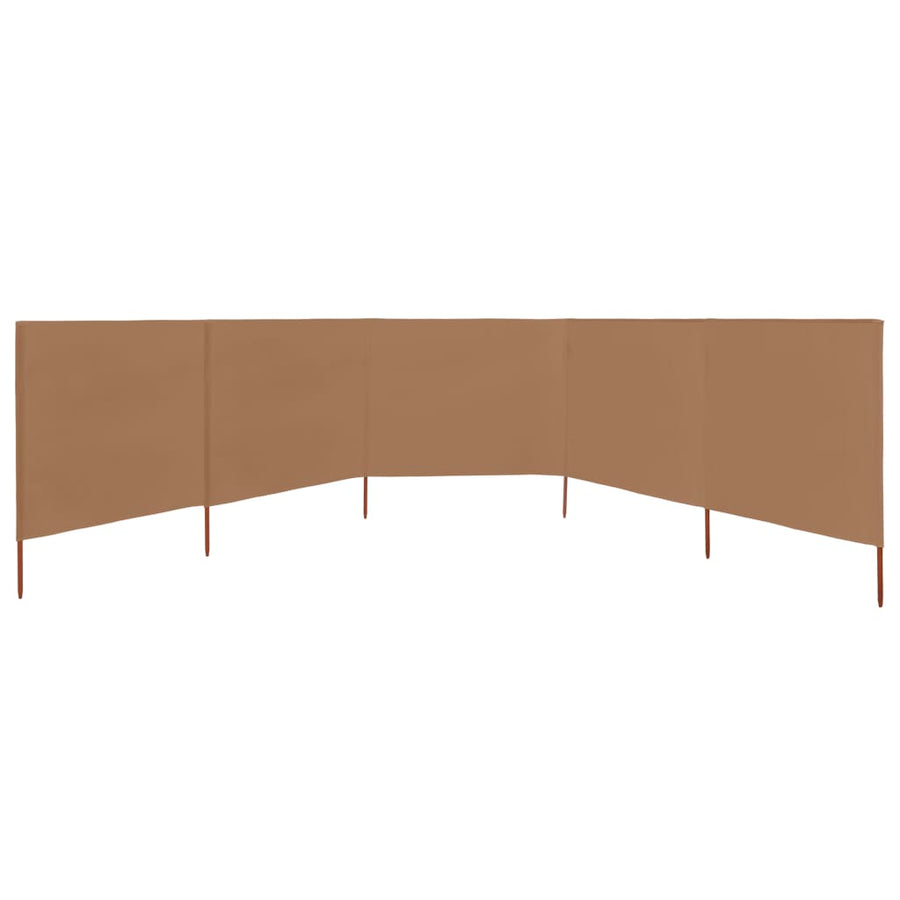 Windscherm 5-Panelen Stof 600 x 80 cm Taupe