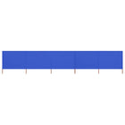 Windbreak 5-panel 600x80 cm fabric azure blue